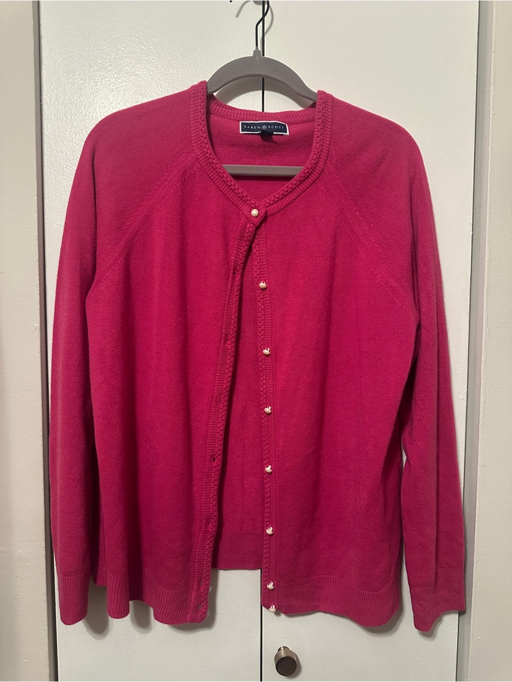 Karen Scott Pearl Button Up Cardigan - Women’s X-Large
